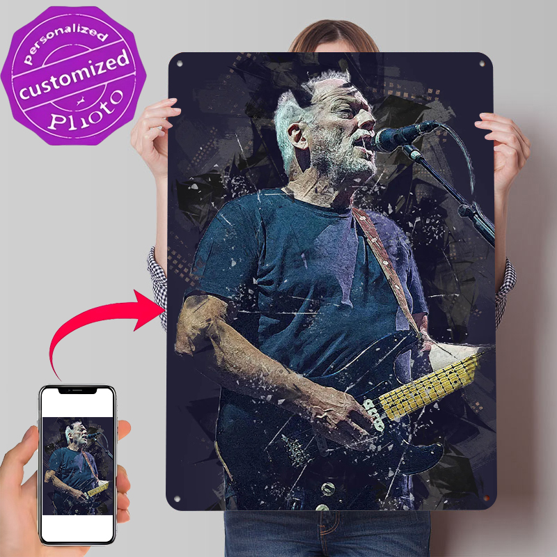 Gaming Accessories Retro - David Gilmour Metalowy Plakat Personalizowana Dekoracja