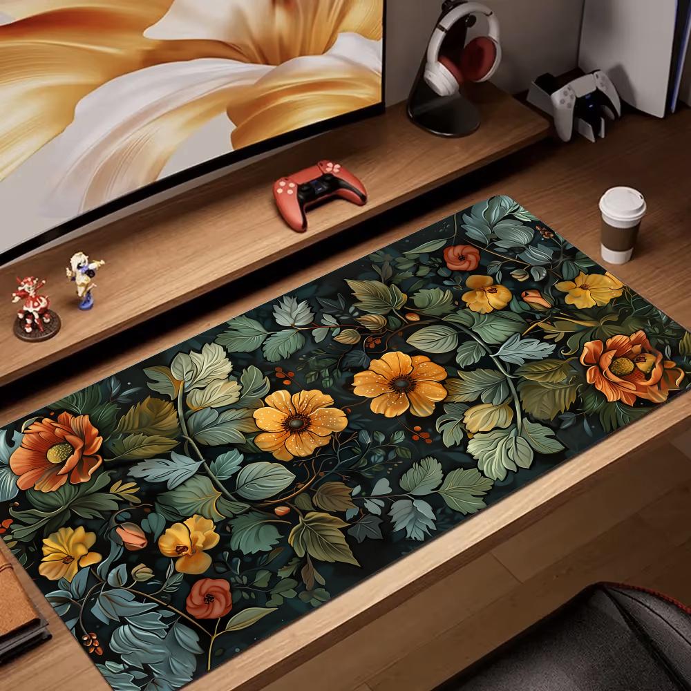 Gaming Accessories Retro - Retro kwiatowa grafika Podkładka pod mysz