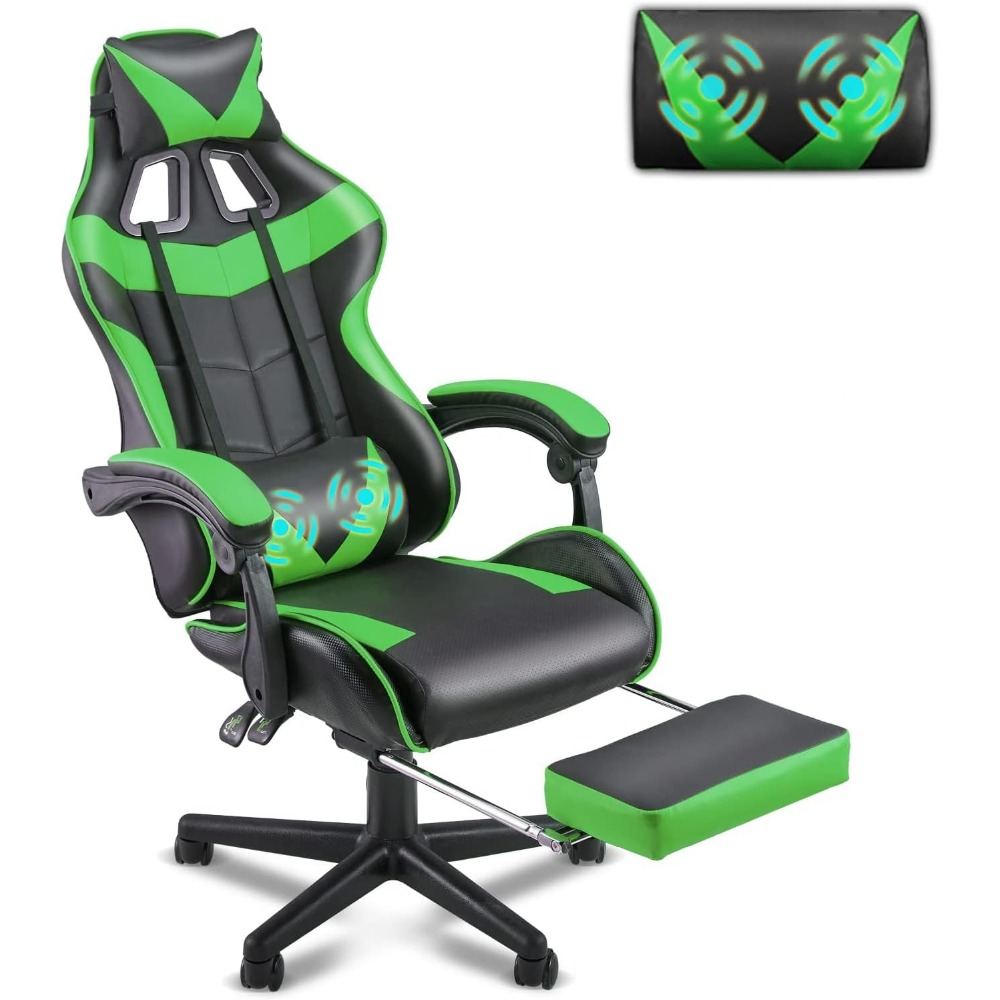 Gaming Accessories For Gaming Room - Ergonomiczne krzesło gamingowe z podnóżkiem i