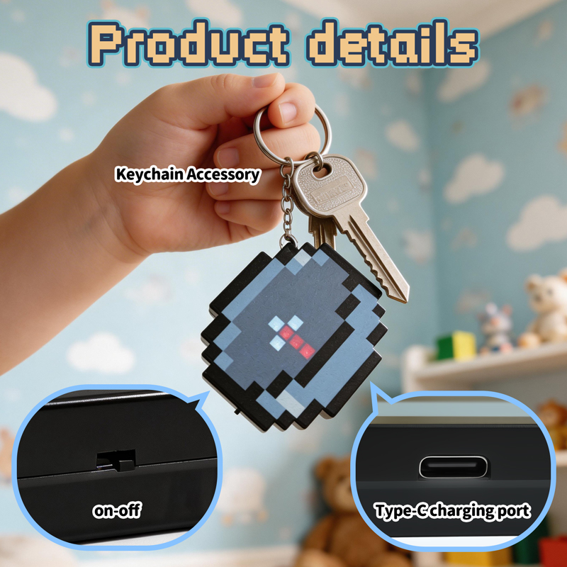 Gaming Accessories Retro - 2026 NOWY Ładowalny Kompas Pixelowy Brelok