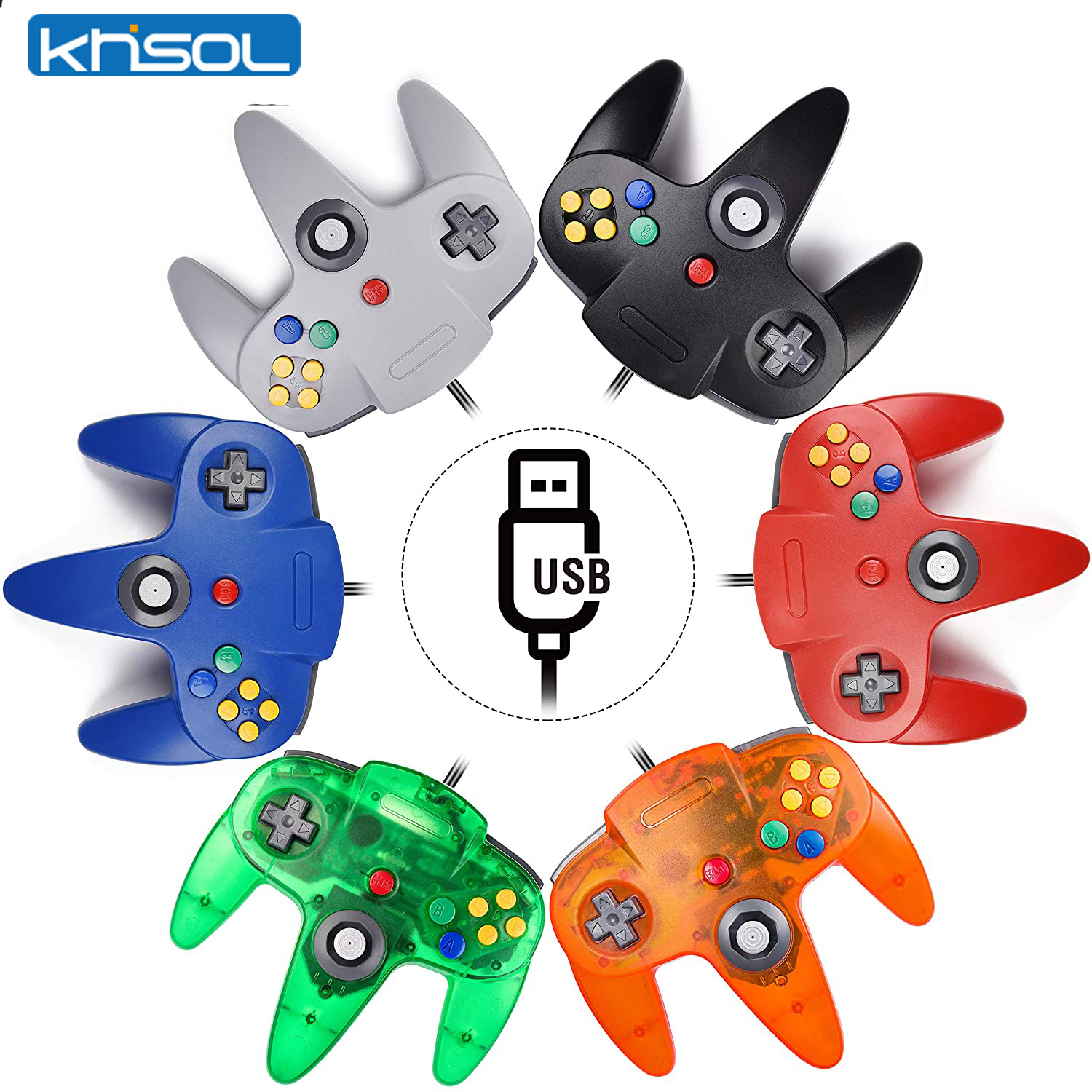 Gaming Accessories Retro - Kontroler N64 Klasyczny przewodowy zdalny gamepad