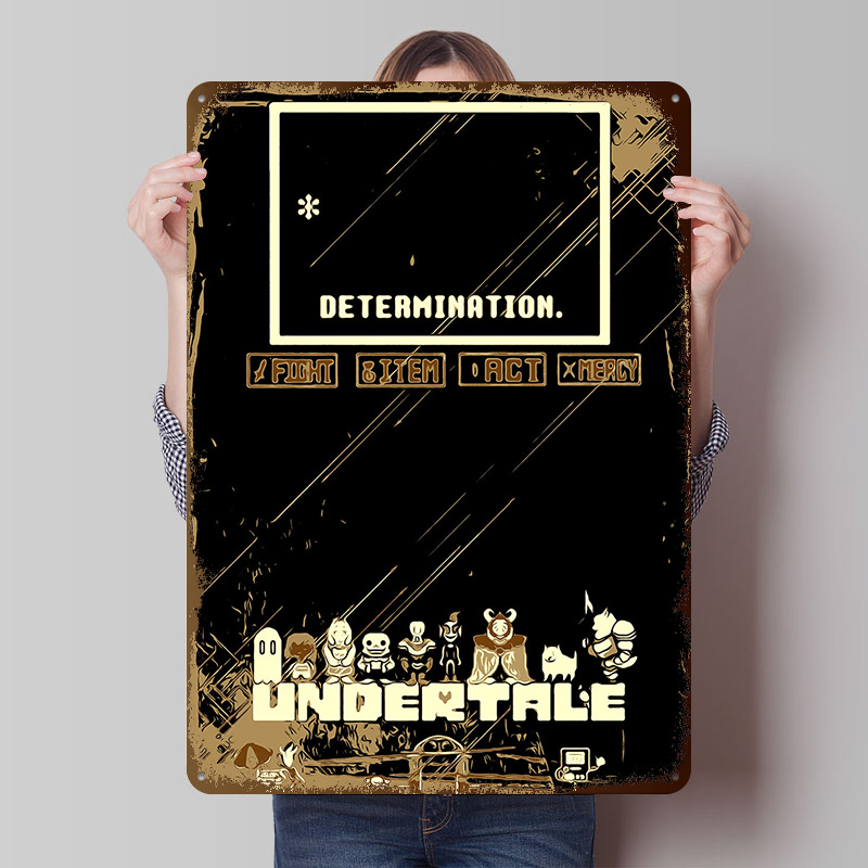 Gaming Accessories Retro - Undertale Metalowy Plakat, Personalizowana Dekoracja Ścienna,