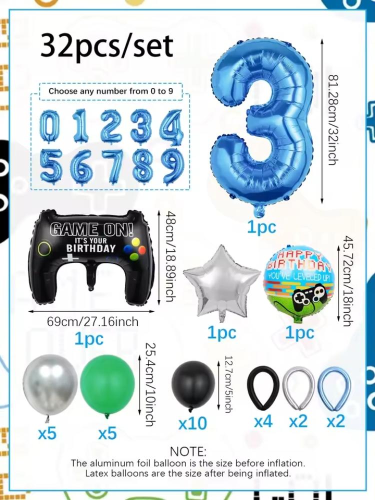 Zestaw balonów urodzinowych z  – Gaming Accessories For Room recenzja i cena